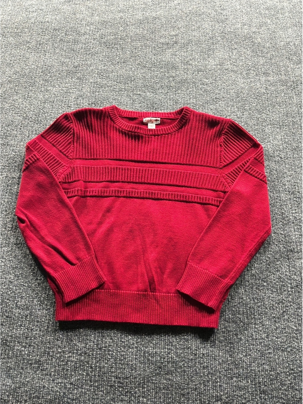 Cat & Jack Red Ribbed Crew Neck Sweater for Boys Size 6/7